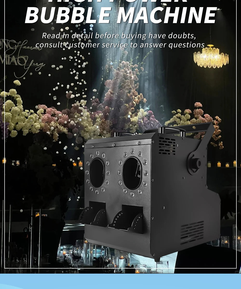 1500W 3000W RGB LED Smoke Bubble Machine Four Holes Double Holes Wedding Bubble Spray Machine DMX For Stage Special Effect