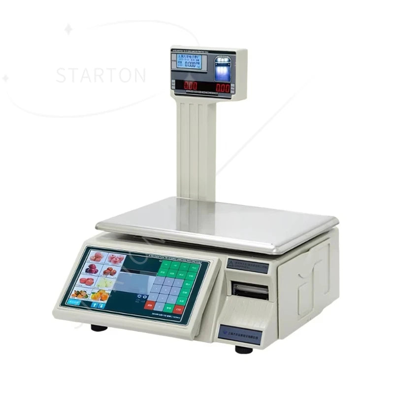 30KG LCD Barcode Label Printing Scales Retail Shop Cash Register Price Computing Scale  Electronic