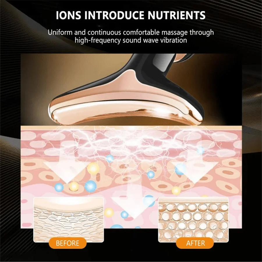 Micro-Current EMS Face Lifting Massager, Portable with Ions Boost for Instant Firming, Wrinkle Smoothing & Jawline Sculpting