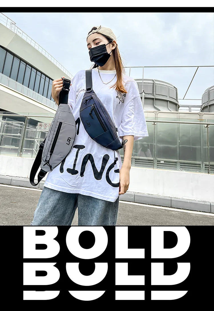 Techwear Style Colorful Reflective Fanny Pack Punk Hip Hop Crossbody Bag Men Women Outdoor Casual Motorcycle Sport Waist Bag