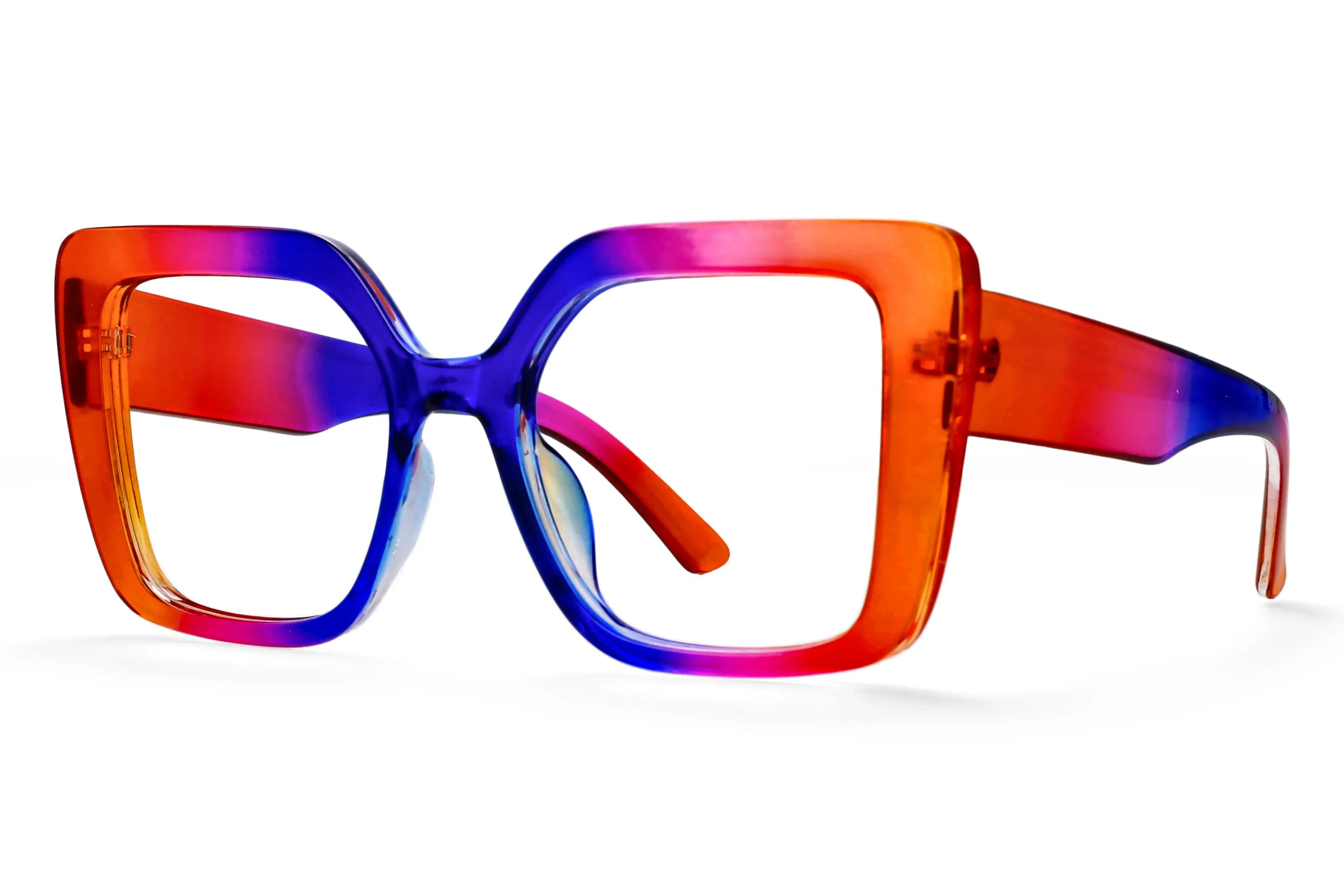 R56982 Colorful Large Size Reading Glasses Lady Trend Splicing Color Presbyopic Eyeglass Universal Prescription Spectacles Frame