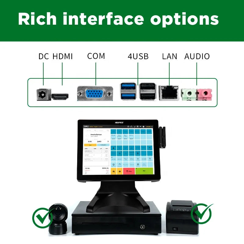 ATV&UTVShop Supermarket Touch Screen Cash Register Pos Device Pos Terminal Pos Machine for Store