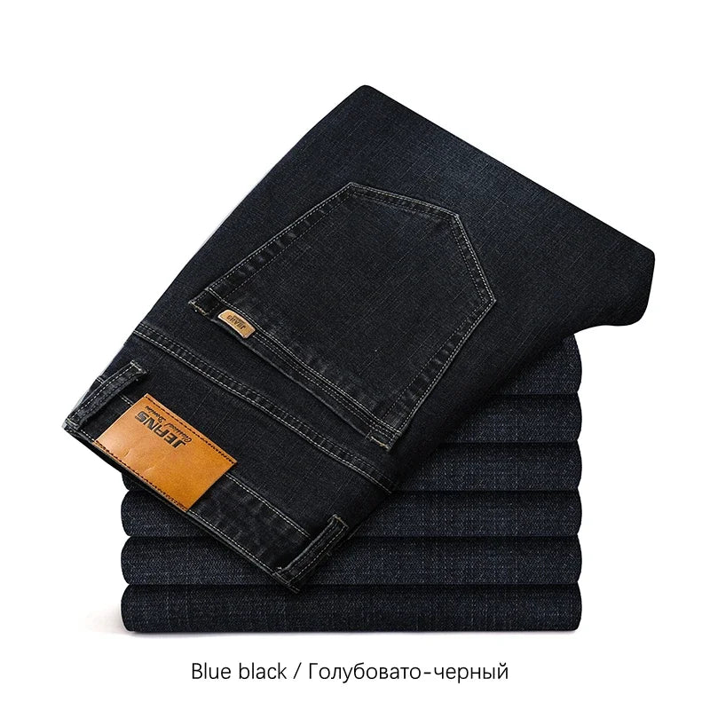 Cotton Men's Jeans Denim Pants Brand Classic Clothes Overalls Straight Trousers for Men Black Oversize Large Size 35 40 42 44 46