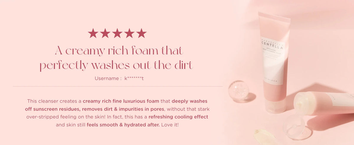 SKIN1004 Poremizing Deep Cleansing Foam Korean Face Cleanser Pink Salt Gentle Exfoliate Soothing Centella Asiatica Face Cleanser