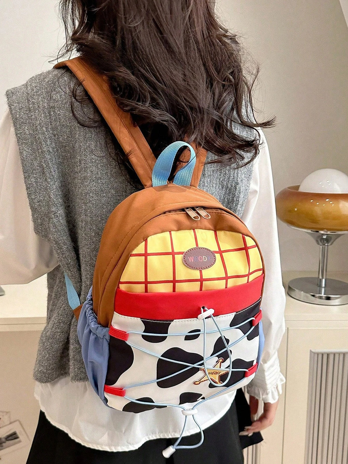 Fashionable and Casual Women's Backpack Cute Cow Print Backpack Soft and Durable Fabric Backpack Suitable for Daily Use