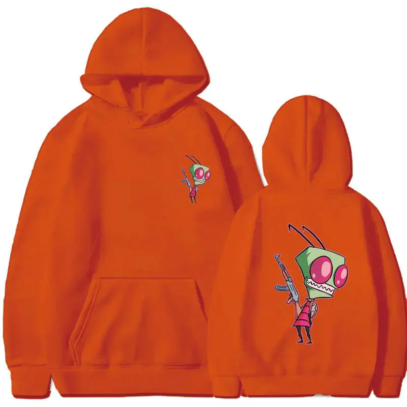 Happy Gir Classic Hip Hop Cool Thermal Hoodie Invader Zim Gaz Membrane Animated Leisure Tracksuit Autumn and Winter Fleeces