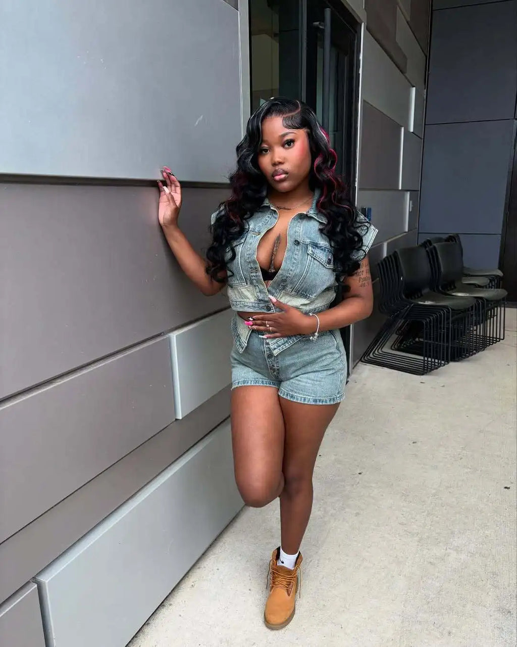 Shorts Sets Women Denim 2 Piece Suit Top Jeans Ensemble Summer 2025 Single Breasted Turn Down Collar Short Pants Vintage Outfits