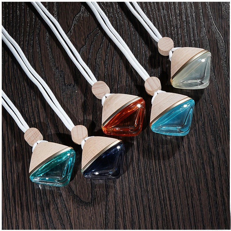 Perfume Bottle Glass Air Freshener Car Fragrance Ornament Pendant Hanging Mini Auto Ornament Essential Oils Diffuser Bottle