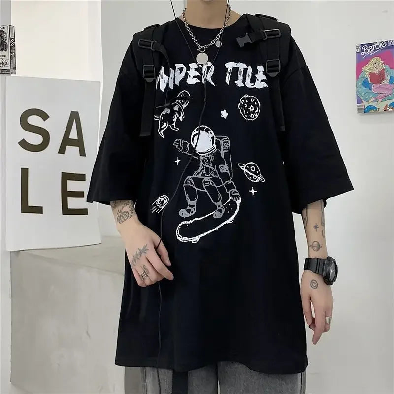 2025 Summer Oversized Tshirt Men Breathable Comfortable Dark High Street Gothic Hip-Hop Short Sleeve Tee Y2k Tops Tshirt for Men