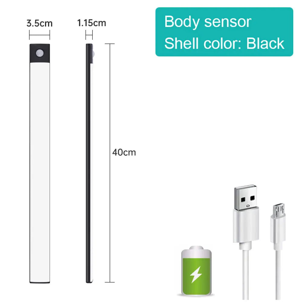 Night Light Motion Sensor Lights USB LED Wireless Under Cabinet Light For Kitchen Cabinet Bedroom Wardrobe Interior night lights