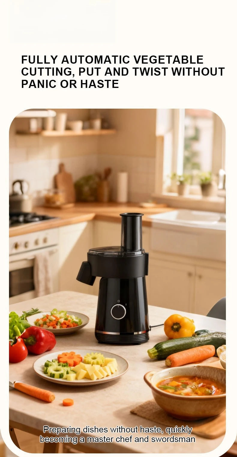 Electric Food Chopper 200W 6 In 1 Multifunctional Slicer Shredder Cutter Eu Plug Household Kitchen Food Processing Machine