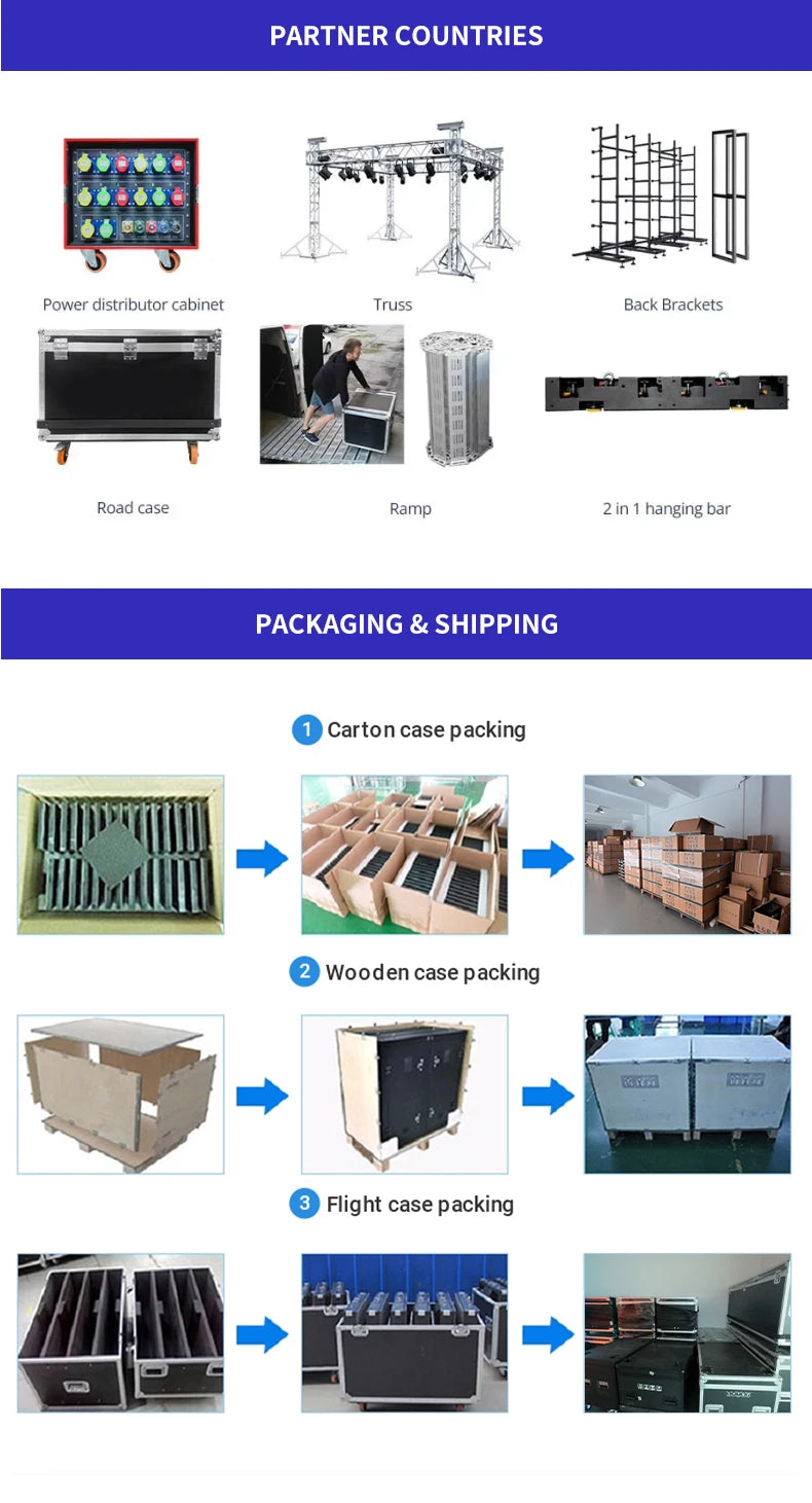 500x500mm Indoor Outdoor LED Screen Stage Background Led Video Wall P2.6 P2.9 P3.91 Seamless Splicing Rental LED Display Screen