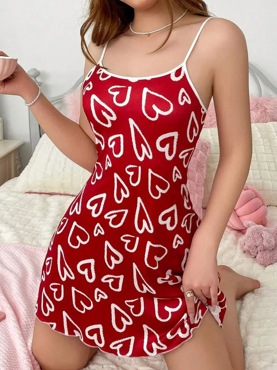 New Summer Nightdress Cute Cat Pattern Light Breathable Fabric Girls Loose Nightdress For Bedroom