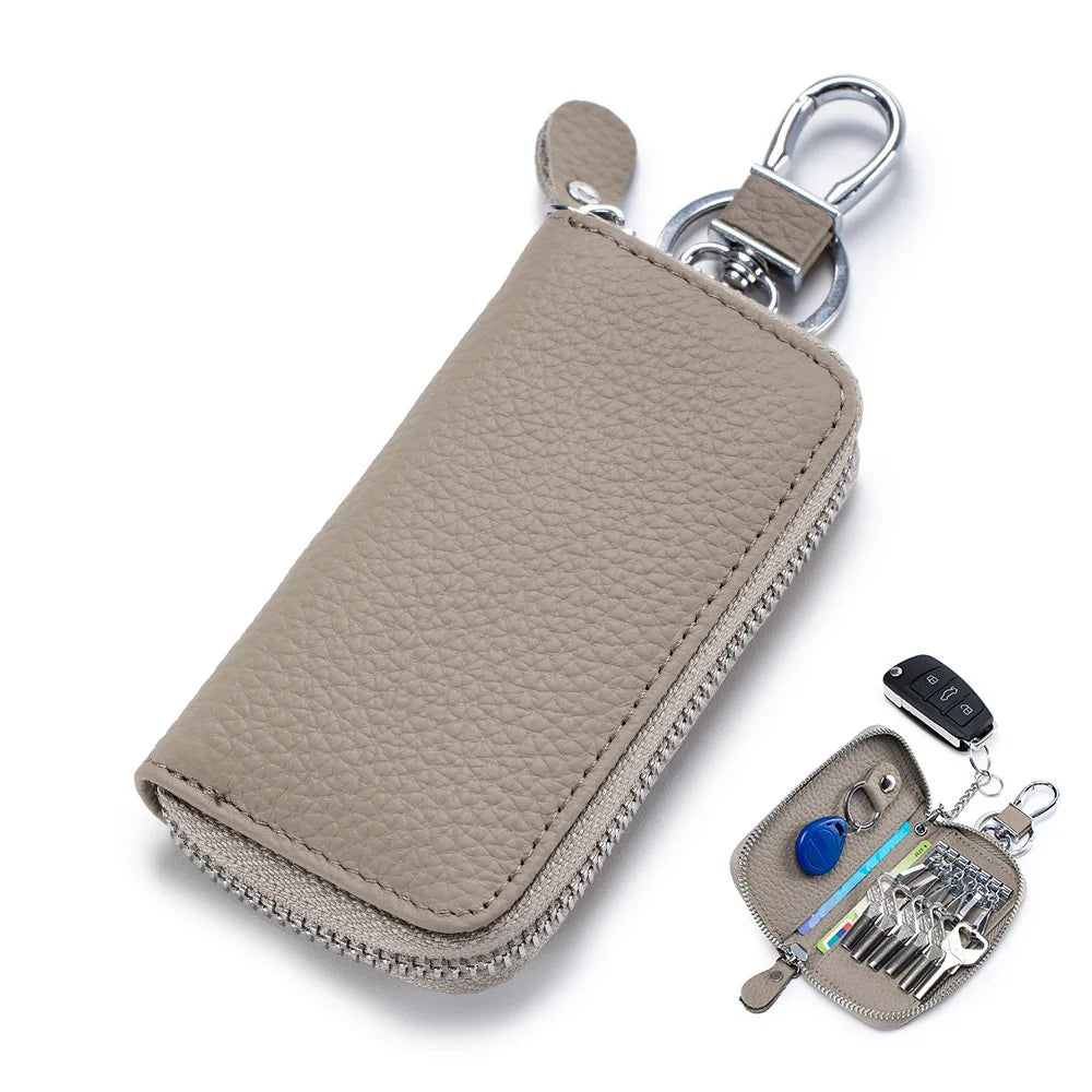 Key Case Multifunctional Zipper Men's Household Key Case Universal Car Keybag Women Leather Organizer Keychain Wallet 10 Color