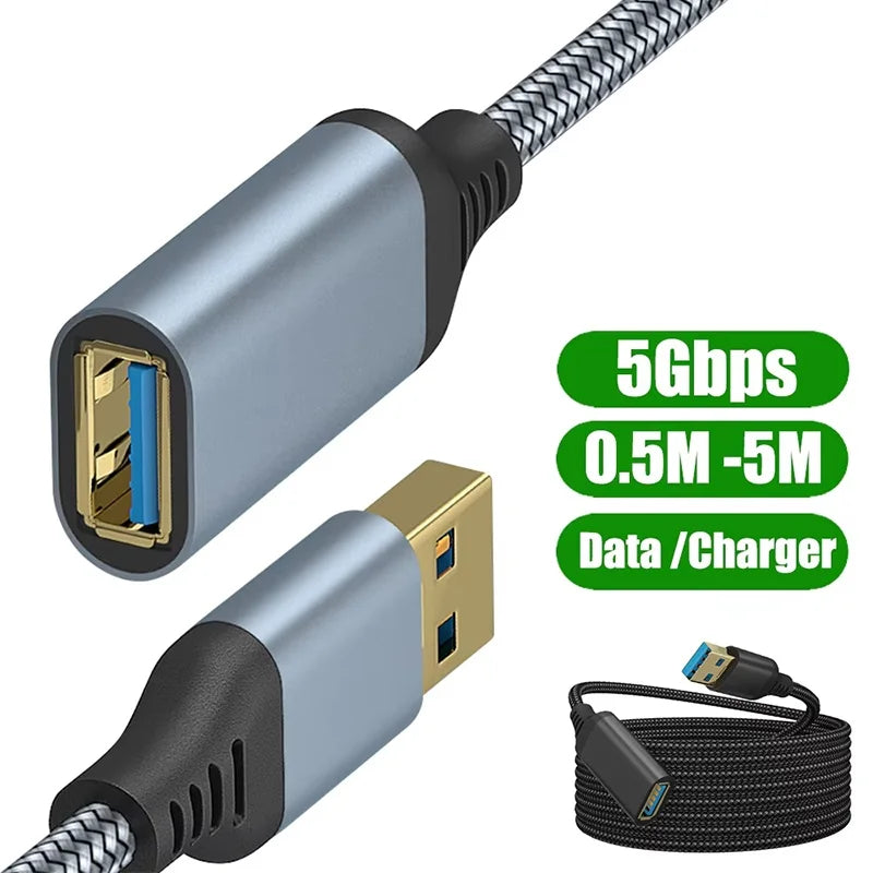 USB 3.0 Male-To-Female Extension Cable High-Speed Transmission Data Cable For Computer Camera Printer TV Extension Braided Cable