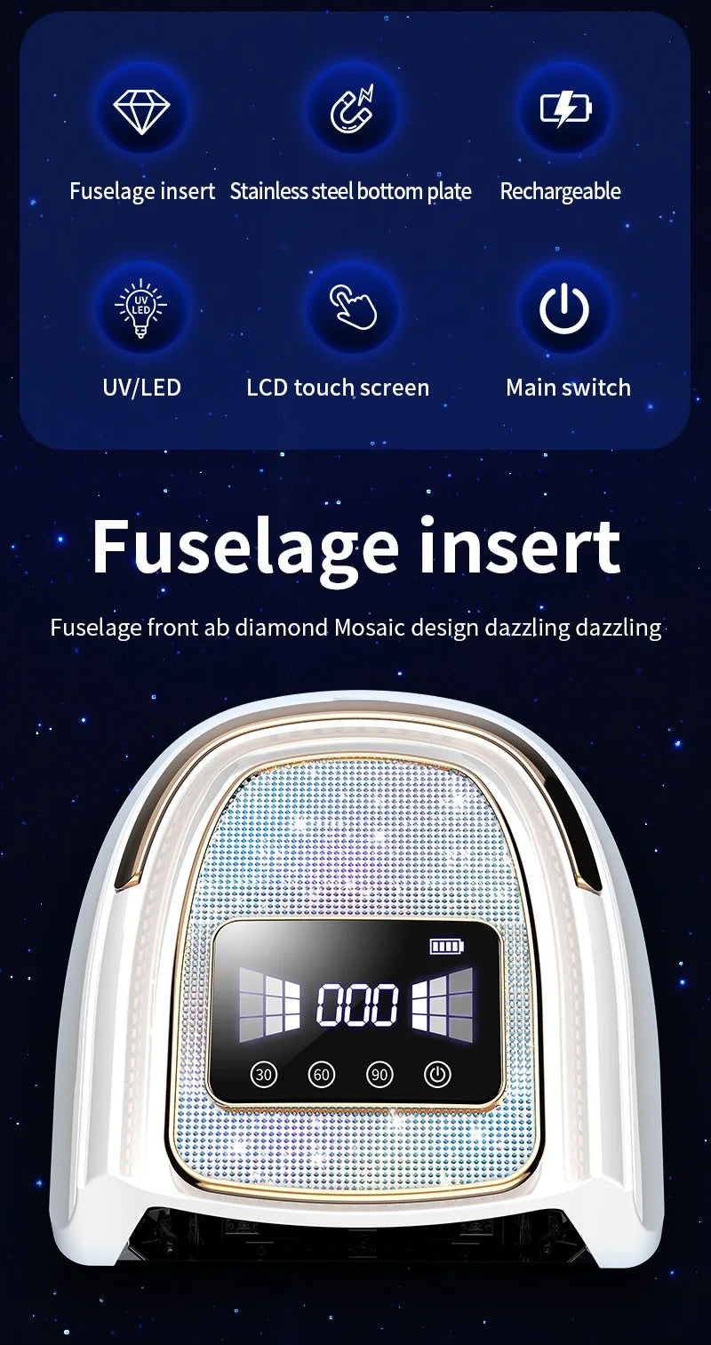 Cordless Rechargeable UV LED Nail Lamp Professional Gel Polish Curing Light Auto Sensor for Nail Art Manicure