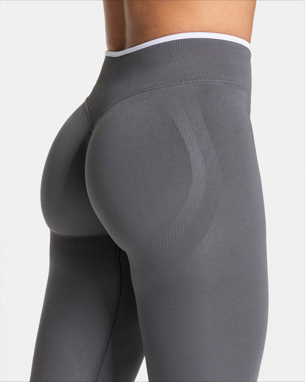 Women's Seamless Gym Solid Color Sports Pants White Edge Waist Tight High Waist Hip Lifting Yoga Pants Running Exercise Pants