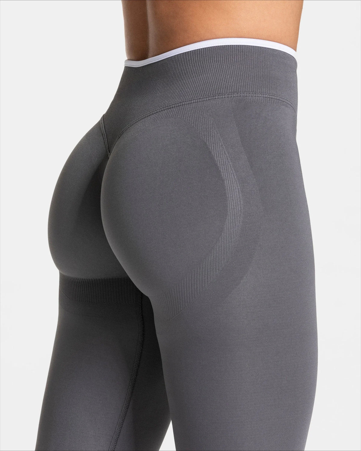 Women's Seamless Gym Solid Color Sports Pants White Edge Waist Tight High Waist Hip Lifting Yoga Pants Running Exercise Pants