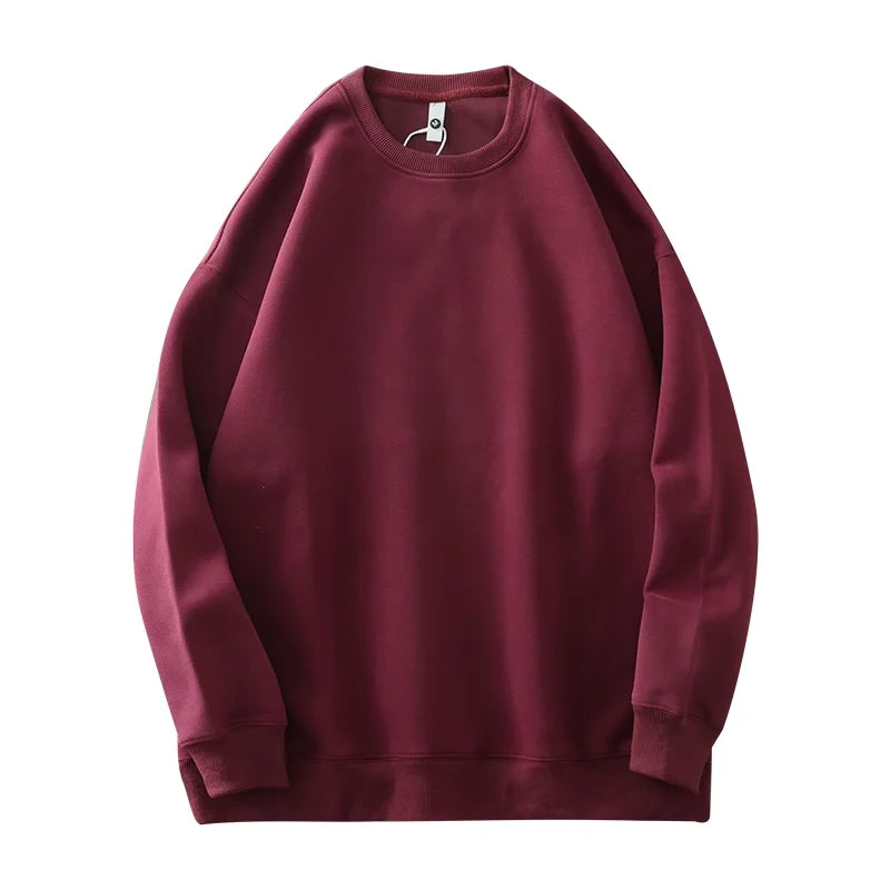 DUKEEN 460G Heavyweight Men's Sweatshirts 2025 Autumn Round-Neck Long Sleeve Solid Color Sport Pullover 11 Color Choose