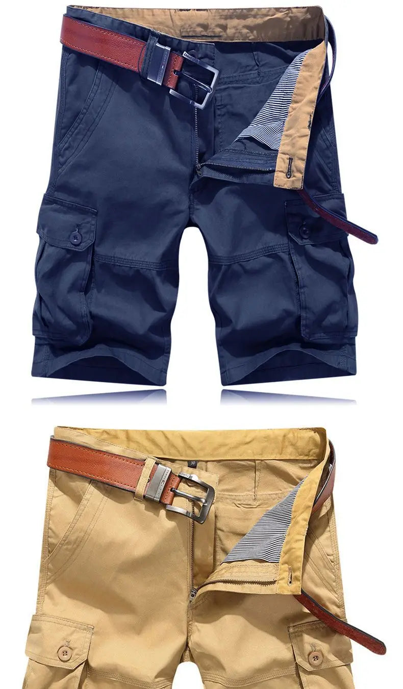 Summer Men Cotton Loose Cargo Shorts Streetwear Fashion Male Clothes Claret 4 Pockets Straight 5 Points Thin Casual Short Pants