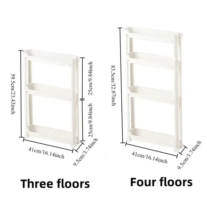 9.5cm Slim 3-Tier Door Gap Storage Cabinet, Narrow Side Shelf, Perfect Organizer for Bathroom & Kitchen Sundries Storage