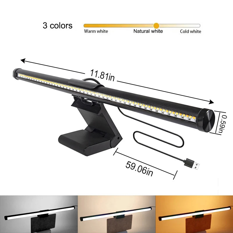 30CM LED Monitor Light Bar, Anti‑Glare Screen Hanging Fill Lamp, Eye‑Caring Smart Desk Lamp for Office Reading, Gaming Screen Lighting