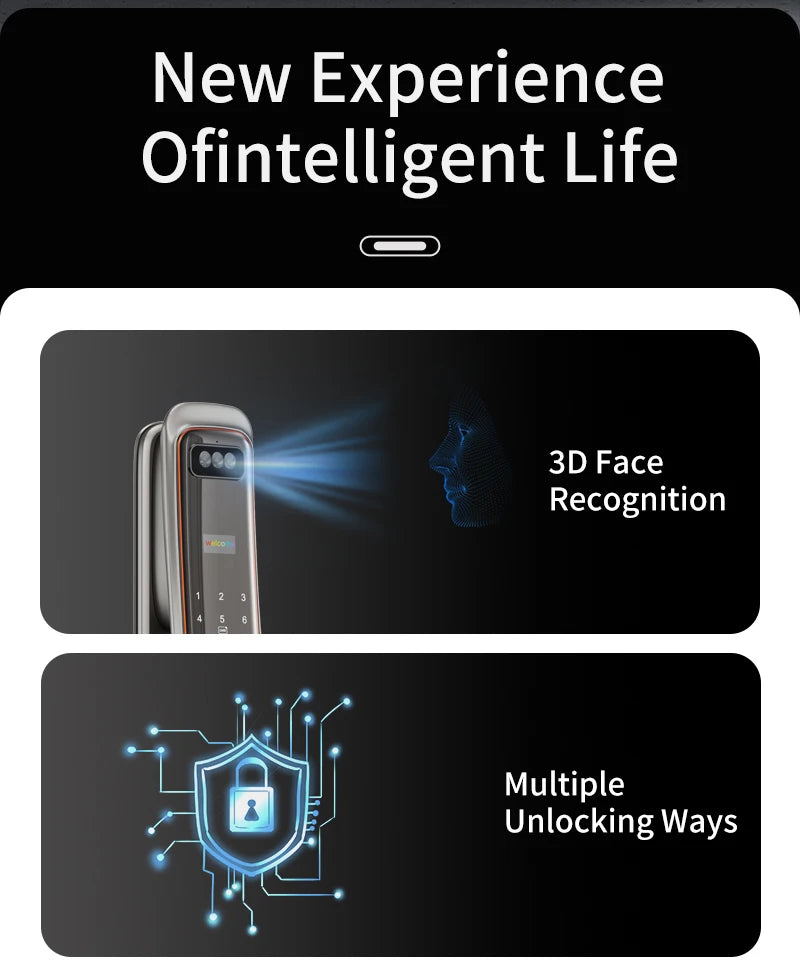 Wifi Tuya APP Password Door Lock Face Recognition Smart Lock With Camera  Digital Electronic Lock Automatic