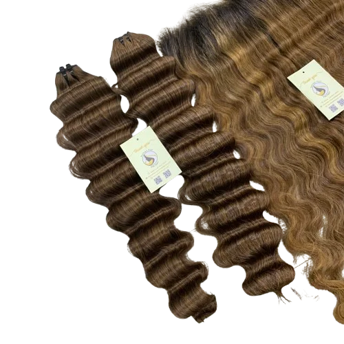 Premium Small Knots on Ombre Highlight 13x6 HD Frontal with bleached knots Raw Vietnamese Hair Swiss HD Lace