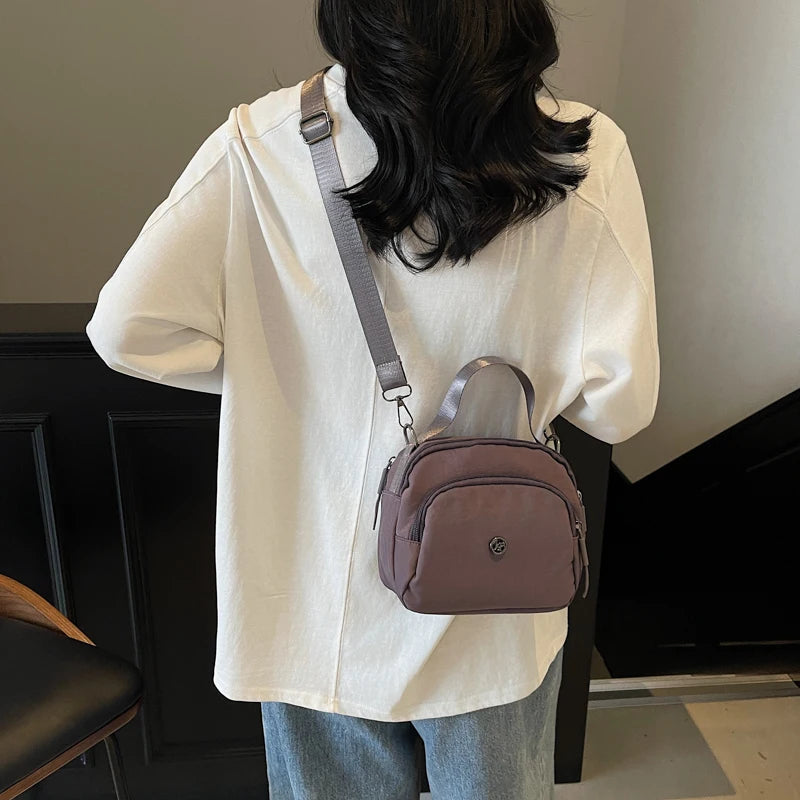 Women's Fashion Canvas Crossbody Bags Multi Pocket Small Shoulder Bag Casual Boho Handbag Lightweight Travel Purse for Daily Use