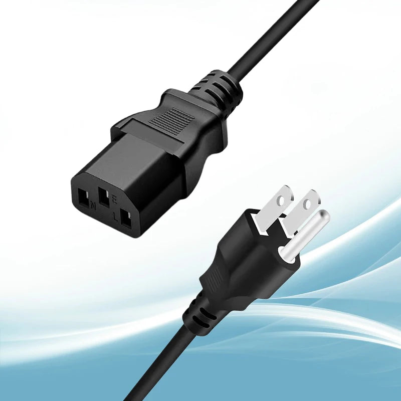 1.5m 3 Prong US/EU/UK Plug AC Power Cord Cable For Electronics/TV/Computer/Printer/Radio/Monitor/Laptop