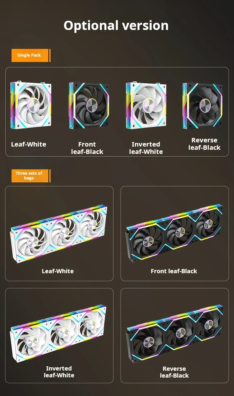 Guangchi V2 building block fan, 120mm case fan,12025 water-cooled fan, 5V ARGB light-emitting fan, convenient for combination.