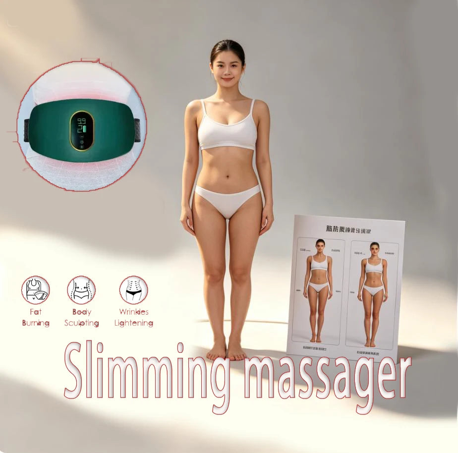 EMS Abdominal Slim Massager Electric Waist Trainer Fat Cellulite Burner Belt Vibration Muscle Massage Slimming Pulse Weight Loss