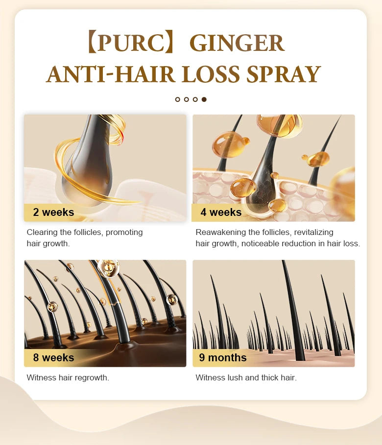 PURC Biotin and Ginger Hair Growth Oil Shampoo Conditioner Sets Hair Loss Treatment Thicker Fuller Stronger Hair Care Products