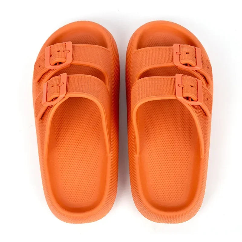 Women Summer Adjustable Sandals Bathroom Home Slippers Outdoor Beach Slides Cloud Casual Soft Flip Flops Non Slip Men Male House