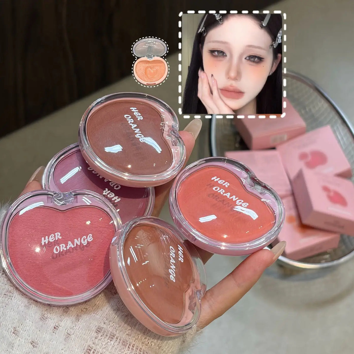 Herorange Sweet Cream Blush Balm Multi-Use Cheek Lip Eye Blush Long Wear Blendable for Beginners