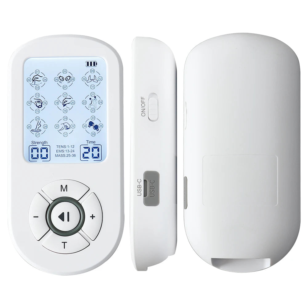 Professional 36 Modes TENS Pulse Rechargeable Machine EMS Muscle Stimulator Back Waist Body Massage Relax Electrostimulator Use