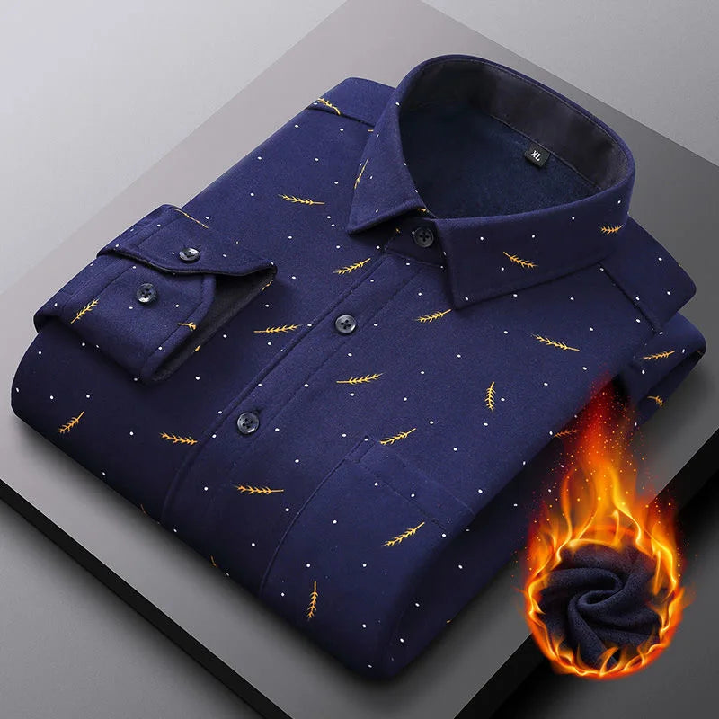 2025 spring shirts flower design high quality thicken casual mens shirt,autumn smart casual shirt men,size M-5XL KCY019