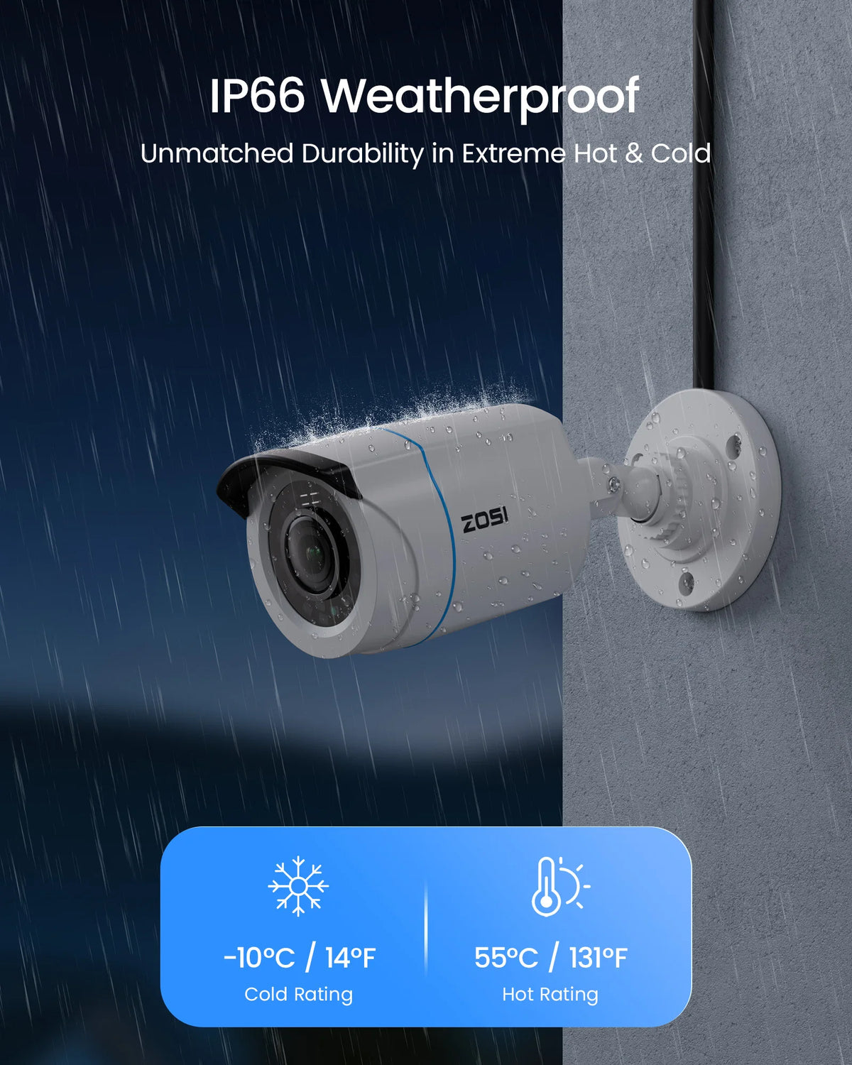 ZOSI HD 1080P 2MP H.265 4-in-1 CCTV Video Home Security IR Night Vision Weatherproof Bullet Camera for Surveillance System