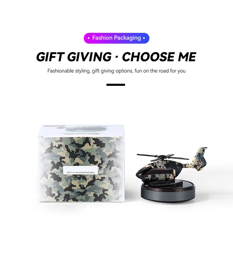 Unscented DIY Perfume helicopter solar car air fresheners rotating decorations ornaments dashboard fragrance aroma diffuser men