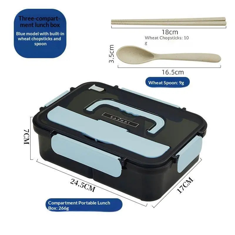 2/3 Compartment Bento Lunch Box With Leak Proof Lids Food Grade Material For Work School Travel Daily Meal Prep