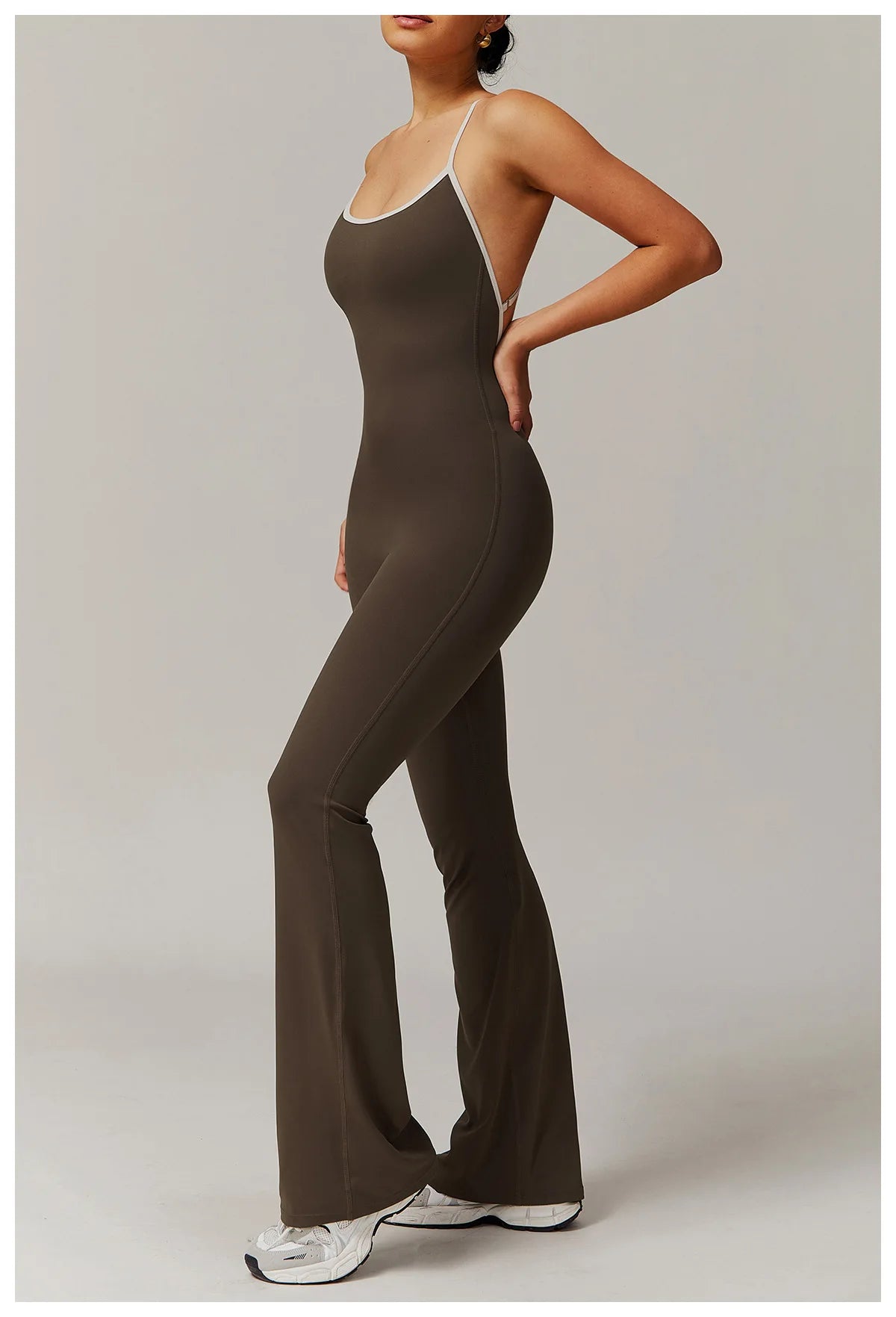 Yoga Set Sexy Backless One-piece Female Rompers Quick Dry Dance Workout Flared Pant Jumpsuit Women Gym Running Training Bodysuit