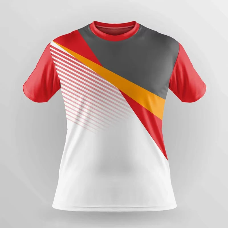 Simple Fashion Quick Dry Sports T Shirts Summer Casual Short Sleeve 3D Printed T-shirts Loose Breathable Running Badminton Tees