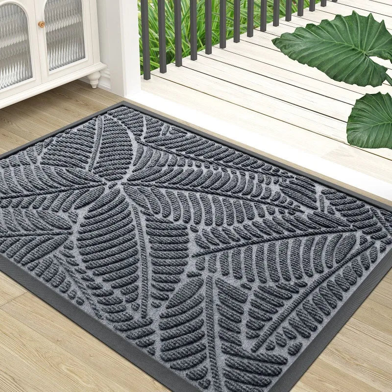 Door Mat Natural Rubber Leaf Dust & Dirt-resistant and Non-slip High-end Feel Hotel Household Home Entrance Door Floor Entryway