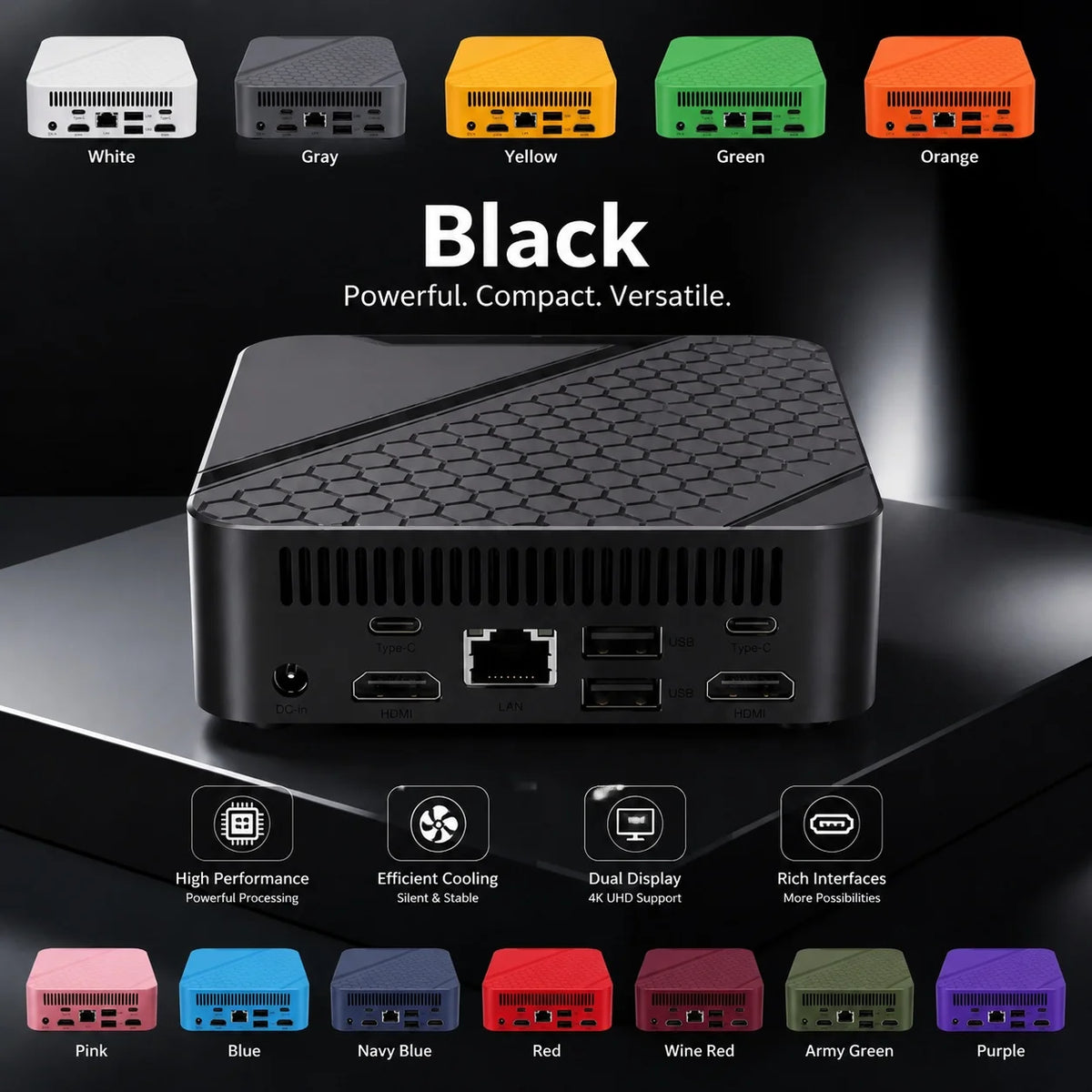 HOT Intel Core i9 10980HK Mini PC Windows 11 UHD Graphics Pocket Computer 16GB RAM minipc WiFi6 1TB 2TB SSD Desktop Gaming