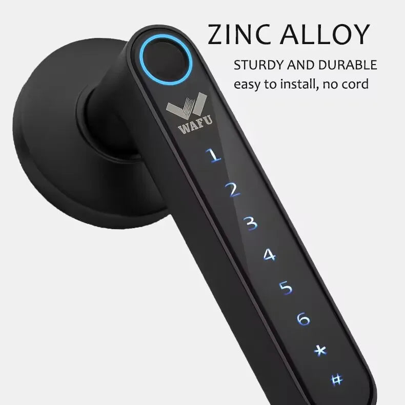 Multiple Unlocked ways with Phantom Password Fingerprint Free Tuya Smart Management APP HandleDoor Lock for Home Office Hotel