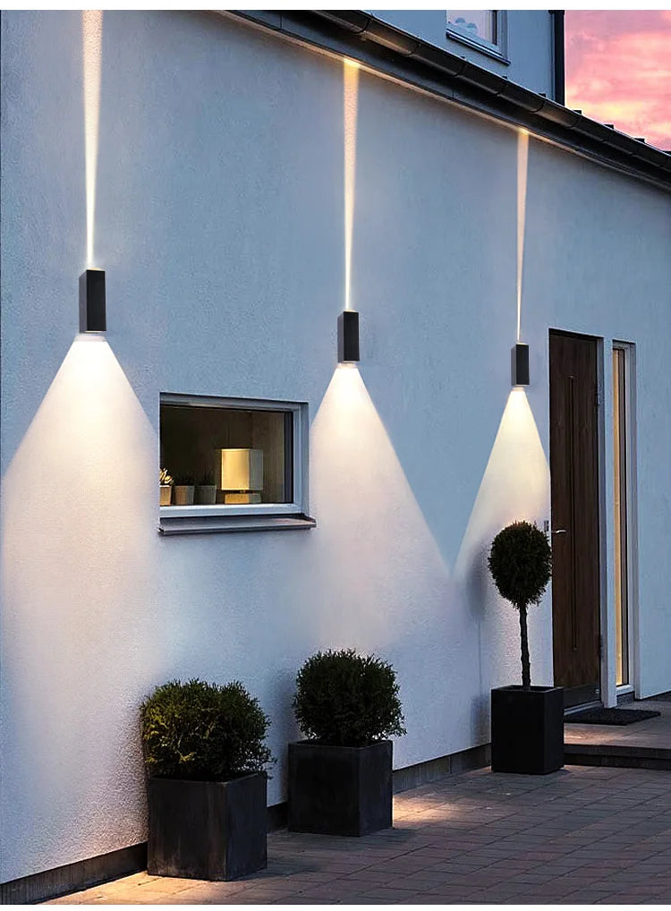 6W 10W 20W Outdoor LED Wall Lights Up and Down Narrow Beam COB Aluminium Wall Sconces Porch Light Garden Waterproof Spotlight