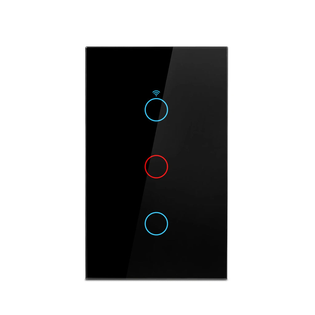 Wifi+Bluetooth Touch Light Switch No Neutral Wire &Neutral Wire US Touch Panel Wall Switches Works with Tuya Smart Life App