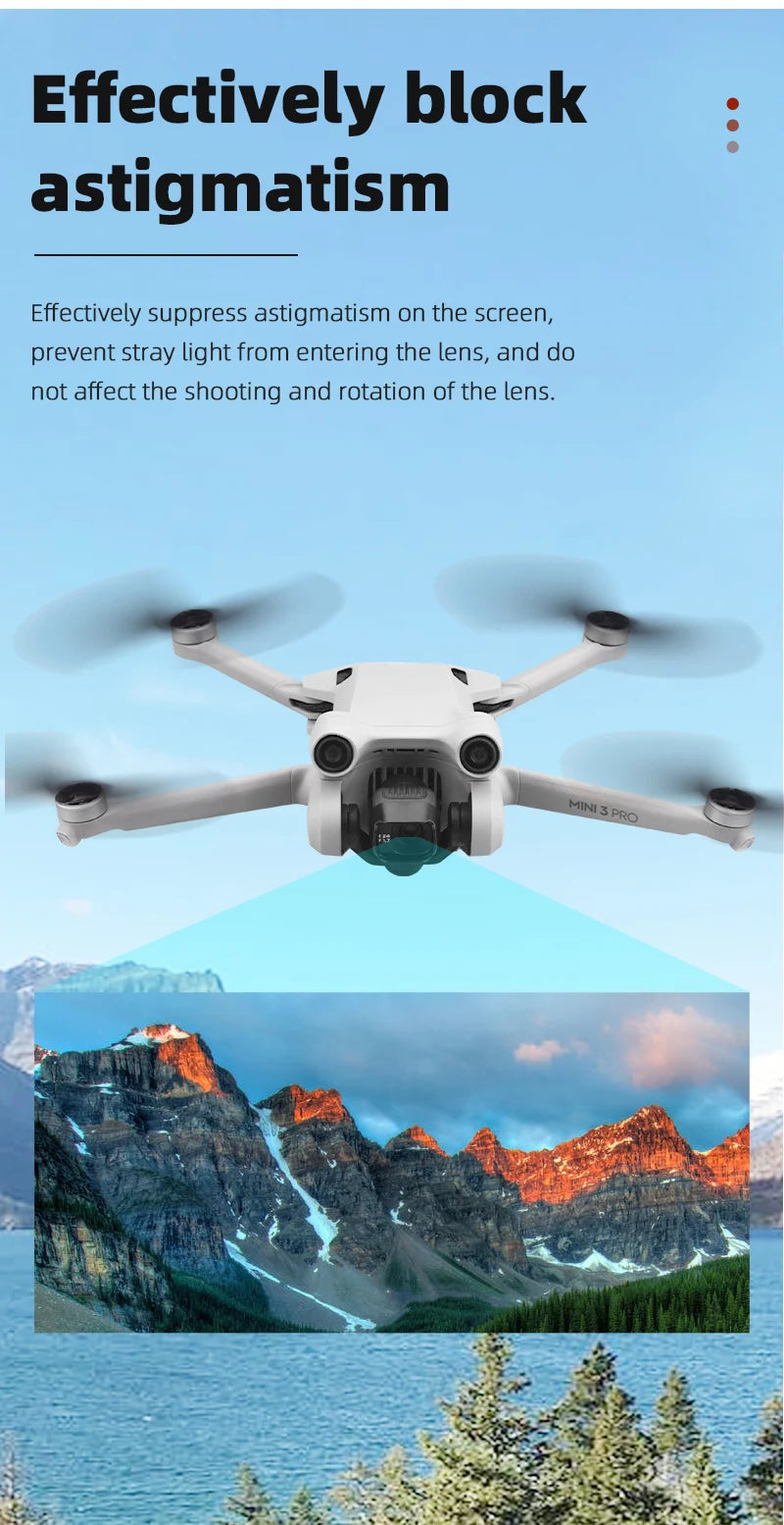 BRDRC Lens Cap for DJI Mini 3 Pro Drone Protective Gimbal Lock Cover Camera Guard Anti-Scratch Protector Props fixer Accessory
