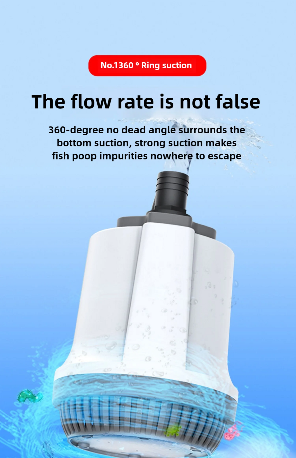 Submersible pump fish pond water bottom suction pump fish pond filtration circulating water pump koi fish pond water device