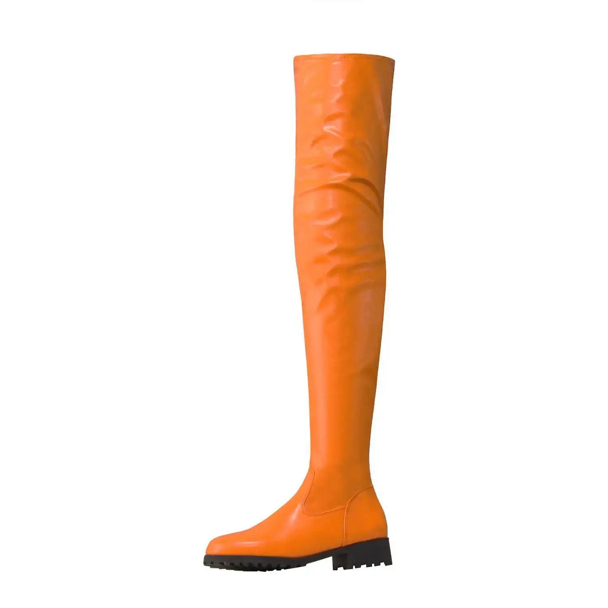 Big Size 46 Low Heels Thigh High Boots For Women Color Leg Boots Slim Boots